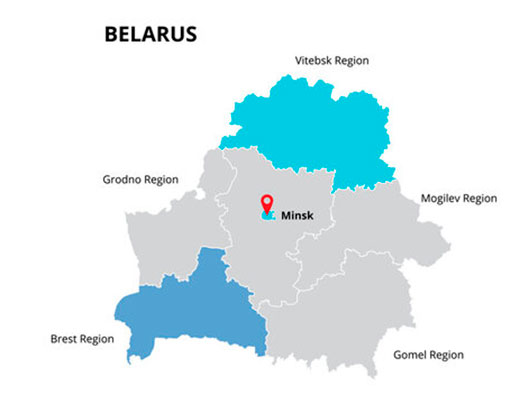 Mapa Bielorussia