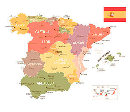  Карта Іспаніі